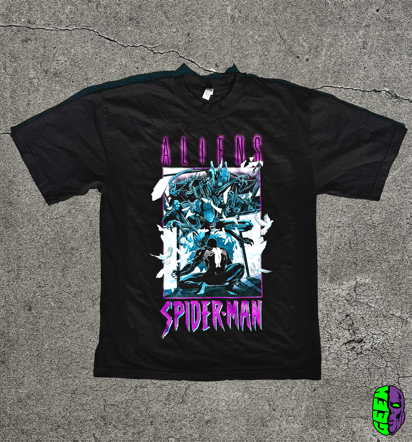 ALIENS VS SPIDER-MAN T-SHIRT