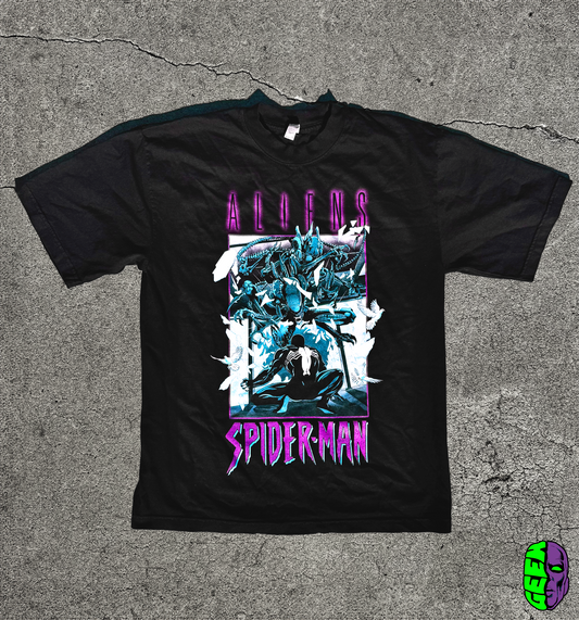 ALIENS VS SPIDER-MAN T-SHIRT