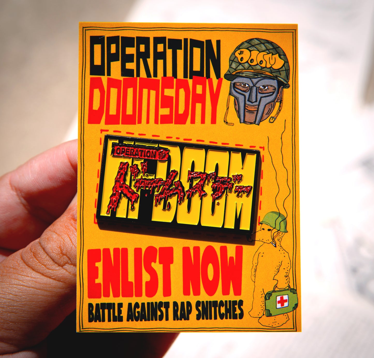 OPERATION DOOMSDAY - MFDOOM ENAMEL PIN