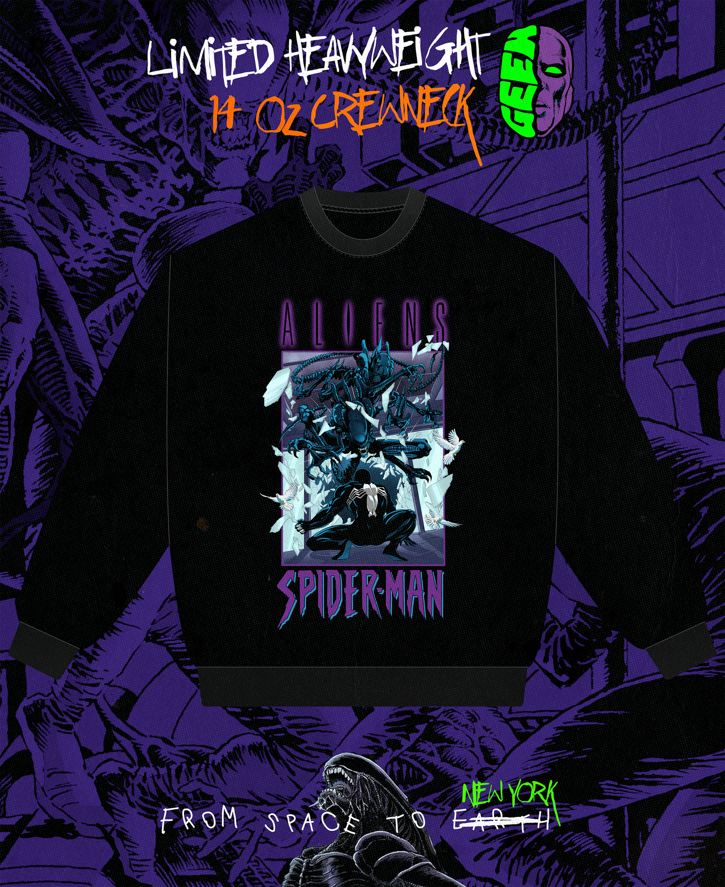 ALIENS VS SPIDER-MAN T-SHIRT